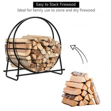 Load image into Gallery viewer, 30&quot; Tubular Steel Log Hoop Firewood Storage Rack

