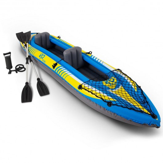 Goplus 2-Person Inflatable Canoe Boat Kayak Set with Oar and Hand Pump