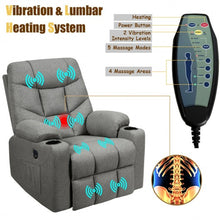 Load image into Gallery viewer, Electric Power Lift Recliner Massage Sofa-Light Gray
