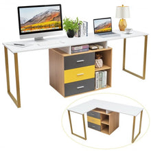 Load image into Gallery viewer, 87&quot; 2 Person Adjustable L-Shaped Computer Desk

