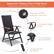 Load image into Gallery viewer, Patio Adjustable Aluminum Folding Back Rattan Recliner Chair
