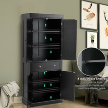 Load image into Gallery viewer, Cupboard Freestanding Kitchen Cabinet w/ Adjustable Shelves-Black
