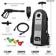 Load image into Gallery viewer, 2800 PSI Electric High Pressure Washer Cleaner 1.96 GPM 2500W
