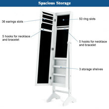 Load image into Gallery viewer, Freestanding Mirrored Jewelry Armoire Cabinet with Lights

