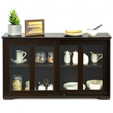 Load image into Gallery viewer, Sideboard Buffet Cupboard Storage Cabinet with Sliding Door-Brown
