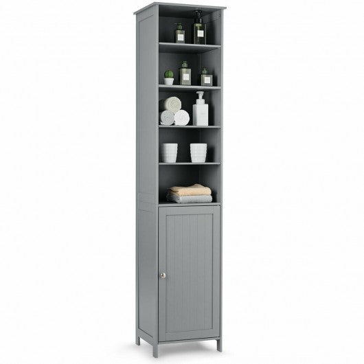 72'' Free Standing Tall Floor Bathroom Storage Cabinet-Gray