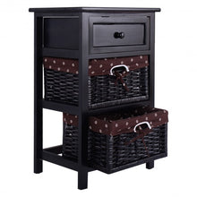 Load image into Gallery viewer, Black/White 3 Tiers 1 Drawer Night Stand-Black
