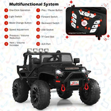 Load image into Gallery viewer, 12V Kids Ride On Truck RC Motorized Car with Spring Suspension and MP3 -Black
