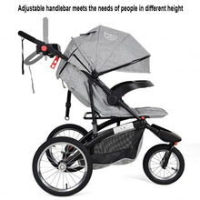 Load image into Gallery viewer, Handlebar Adjustable Portable Folding Stroller Baby Jogger-Gray
