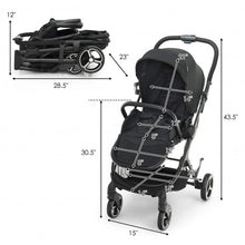 Load image into Gallery viewer, High Landscape Foldable Baby Stroller with Reversible Reclining Seat-Black
