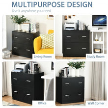 Load image into Gallery viewer, 2-Drawer Lateral File Cabinet with Lock for Office and Home-Black
