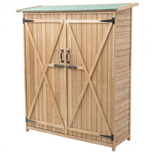 Load image into Gallery viewer, 64&quot; Wooden Storage Shed Outdoor Fir Wood Cabinet
