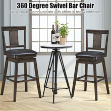 Load image into Gallery viewer, 29 inch Swivel Upholstered Counter Height Bar Stool with Rubber Wood Legs
