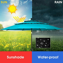 Load image into Gallery viewer, 10&#39; 3 Tier Patio Umbrella Aluminum Sunshade Shelter Double Vented-Turquoise
