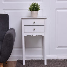 Load image into Gallery viewer, Side Table End Accent Table w/ 2 Drawers-White
