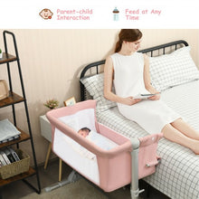 Load image into Gallery viewer, Travel Portable Baby Bed Side Sleeper  Bassinet Crib with Carrying Bag-Pink
