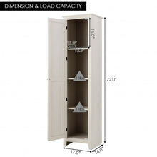Load image into Gallery viewer, Linen Tower Bathroom Storage Cabinet Tall Slim Side Organizer with Shelf-White
