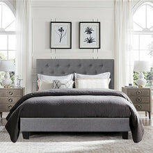 Load image into Gallery viewer, Full Size Upholstered Panel Bed With Linen Panel
