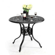 Load image into Gallery viewer, 36&quot; Cast Aluminum Round Patio Dining Table with Umbrella Hole

