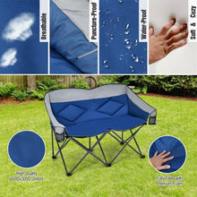 Load image into Gallery viewer, Folding Camping Chair with Bags and Padded Backrest-Blue
