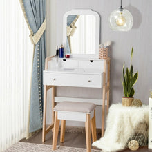 Load image into Gallery viewer, Makeup Vanity Table Dressing table and Cushioned Stool Set
