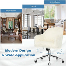 Load image into Gallery viewer, Modern Fluffy Faux Fur Vanity Office Chair for Teens Girls-Beige
