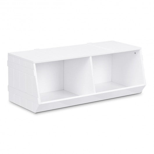 Kids Flexible Stackable Toy Box Organizer Storage Cabinet
