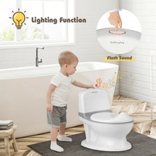 Load image into Gallery viewer, Kids Realistic Flushing Sound Lighting Potty Training Transition Toilet -Gray

