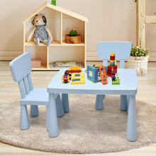 Load image into Gallery viewer, 3-Piece Toddler Multi Activity Play Dining Study Kids Table and Chair Set-Blue
