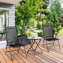 Load image into Gallery viewer, Set of 2 Adjustable Portable Patio Folding Dining Chair Recliner -Black
