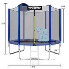 Load image into Gallery viewer, 10FT Round Trampoline with Safety Enclosure Net-10&#39;
