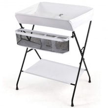 Load image into Gallery viewer, Portable Infant Changing Station Baby Diaper Table with Safety Belt-White
