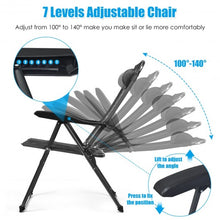 Load image into Gallery viewer, 4 Pcs Patio Garden Adjustable Reclining Folding Chairs with Headrest-Gray
