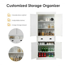 Load image into Gallery viewer, Cupboard Freestanding Kitchen Cabinet w/ Adjustable Shelves-White
