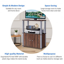 Load image into Gallery viewer, TV Stand Component Console Multipurpose Shelf with Storage Cabinet-Walnut
