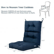 Load image into Gallery viewer, 22" x 44" Tufted Outdoor Patio Chair Seating Pad-Blue
