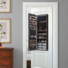 Load image into Gallery viewer, 5 LEDs Jewelry Armoire Wall Mounted / Door Hanging Mirror-Coffee
