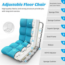 Load image into Gallery viewer, 14-Position Adjustable Folding Lazy Gaming Sofa-Light Blue
