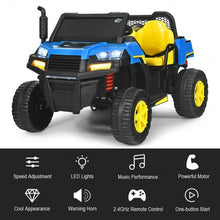 Load image into Gallery viewer, 12V Battery Powered Kids Ride On Dumpbed Truck RC-Blue
