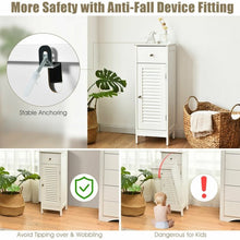 Load image into Gallery viewer, Woodern Bathroom Floor Storage Cabinet with Drawer and Shutter Door

