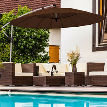 Load image into Gallery viewer, 10 Foot Patio Offset Umbrella Market Hanging Umbrella for Backyard Poolside Lawn Garden-Tan
