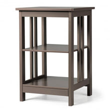 Load image into Gallery viewer, 3-Tier Nightstand Side Table with Baffles and Corners-Coffee
