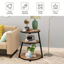 Load image into Gallery viewer, Round 3-Tier Sofa Side Table
