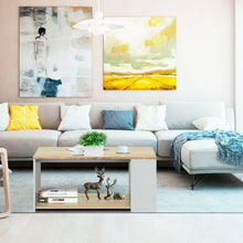 Load image into Gallery viewer, Coffee Table Sofa Side Table with Storage Shelves -Natural
