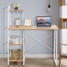 Load image into Gallery viewer, Computer Desk with Shelves Study Writing Desk Workstation Bookshelf-Natural
