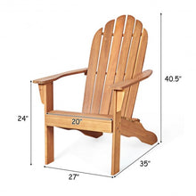 Load image into Gallery viewer, Outdoor Solid Wood Durable Patio Adirondack Chair-Natural
