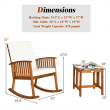 Load image into Gallery viewer, 2PCS Acacia Wood Patio Rocking Chair Table Set
