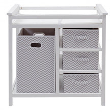 Load image into Gallery viewer, Infant  Diaper Storage Changing Table with Hamper &amp;  3 Basket-Gray
