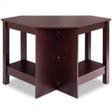 Load image into Gallery viewer, Wooden Study Computer Corner Desk with Drawer-Coffee
