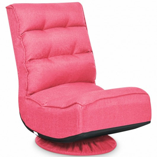 5-Position Folding Floor Gaming Chair-Pink